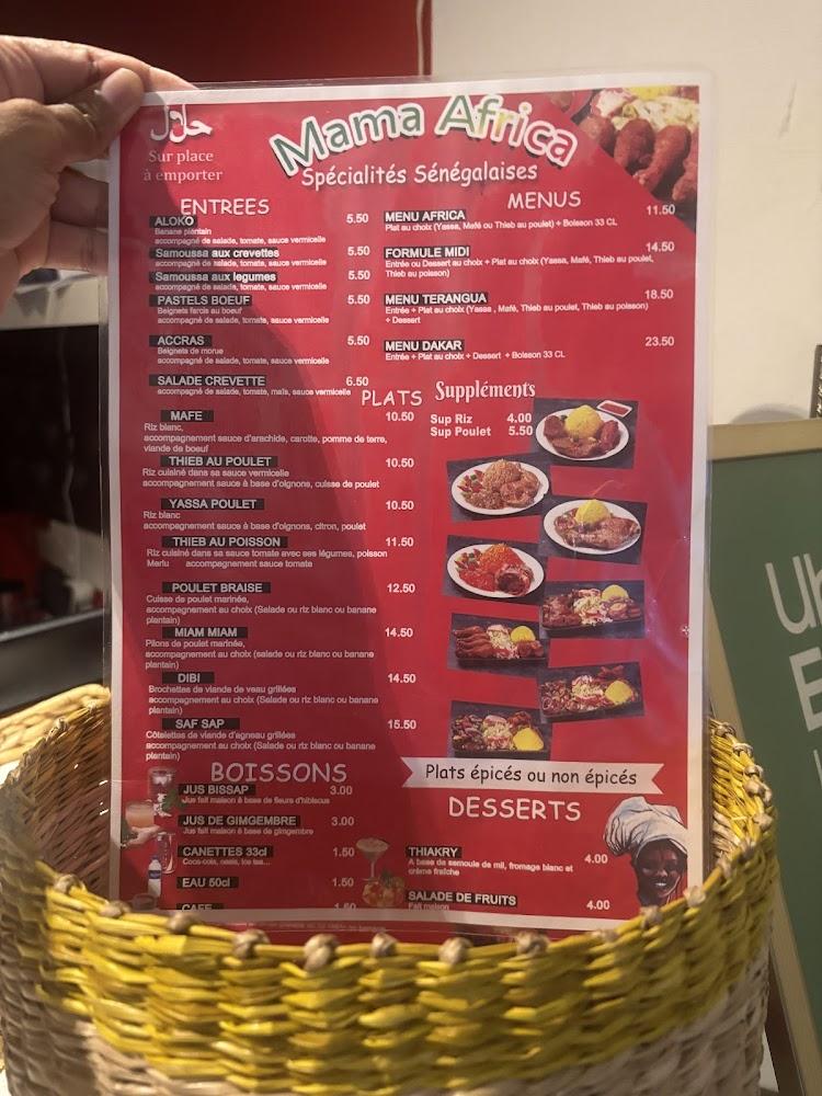 Restaurant Sénégalais Mama Africa Clermont Ferrand - Menu Image 2